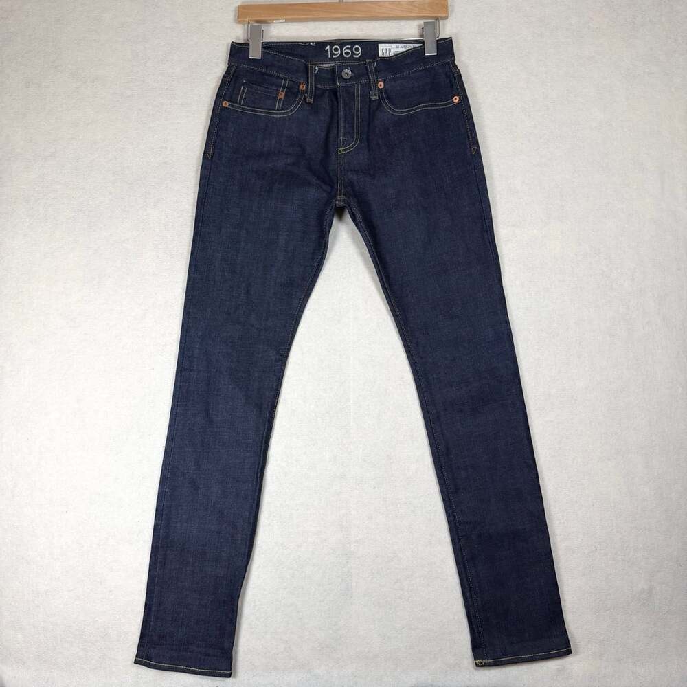Gap Jeans 28x30 1969 Skinny Selvedge Dark Wash Japanes Denim